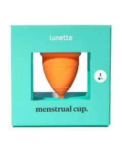 Menstruationstasse orange - hypoallergen und scheidenflorafreundlich - sicherer Tragekomfort - geprüftes medizinisches Silikon von Lunette