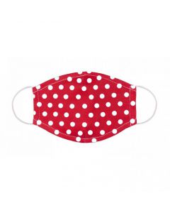 Mund-Nasen-Maske 2 Stück - rot mit weißen Punkten - hautfreundlich - hoher Tragekomfort - waschbar - aus Bio-Baumwolle von Elllas