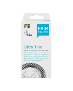 Vegane Kondome - Ultra Thin - 10 Stück - hauchdünn - glatt - transparent - aus natürlichem Latex von FairSquared